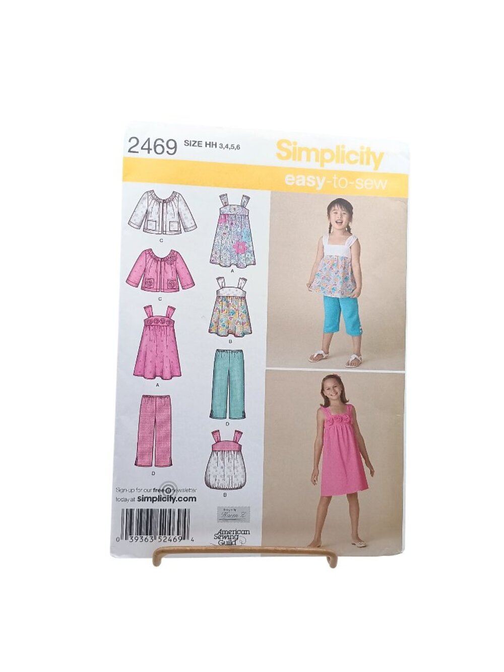UNCUT Simplicity 2469 Girls Easy-To-Sew Dress Top Capri Pants & Jacket Pattern